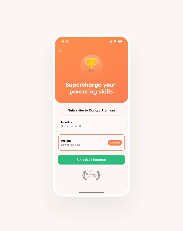 Dangle mobile screen showing progress and completed household tasks