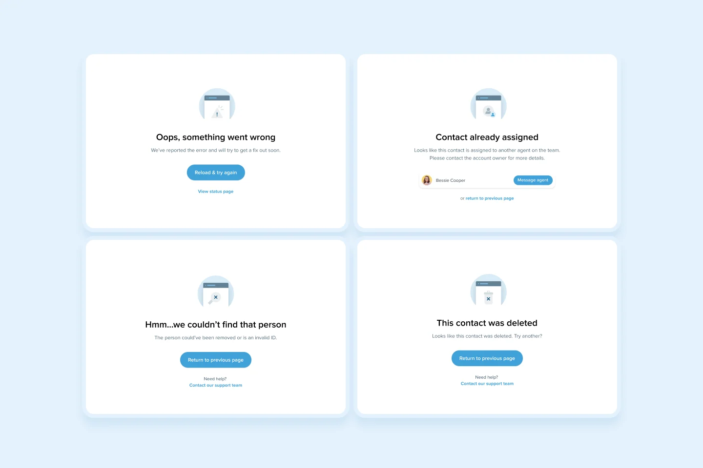 Follow Up Boss empty and error states for leads, conversations, and search results