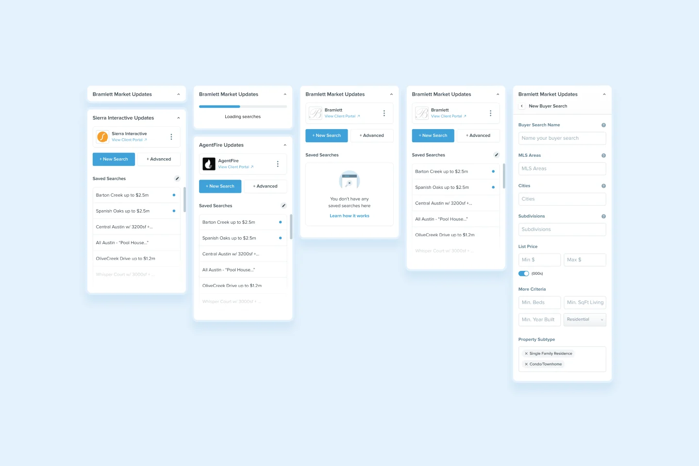 Follow Up Boss market update integrations and saved searches flow states