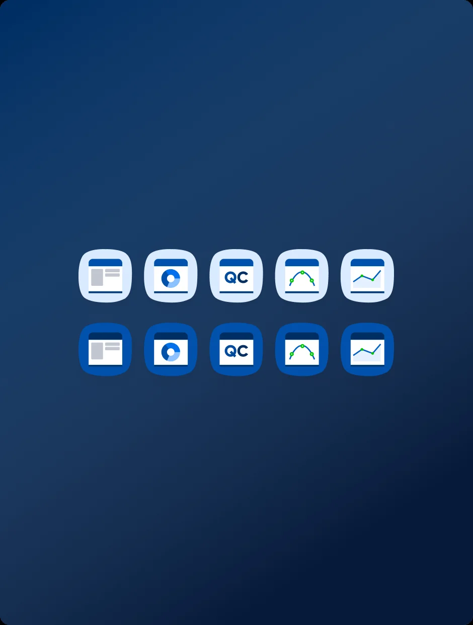 Insituware mobile app screen with test workflow and status indicators