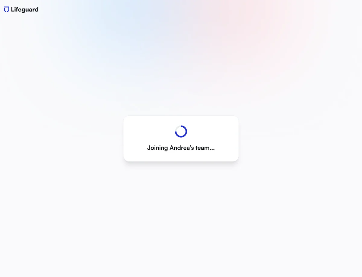 Calm loading state while joining the family team