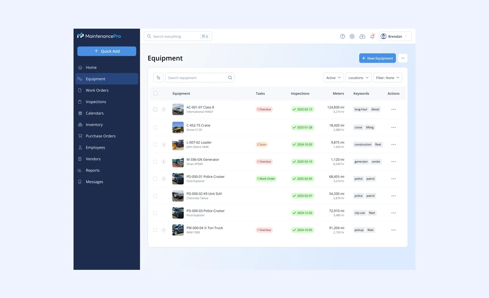 Maintenance Pro navigation and sidebar after the redesign