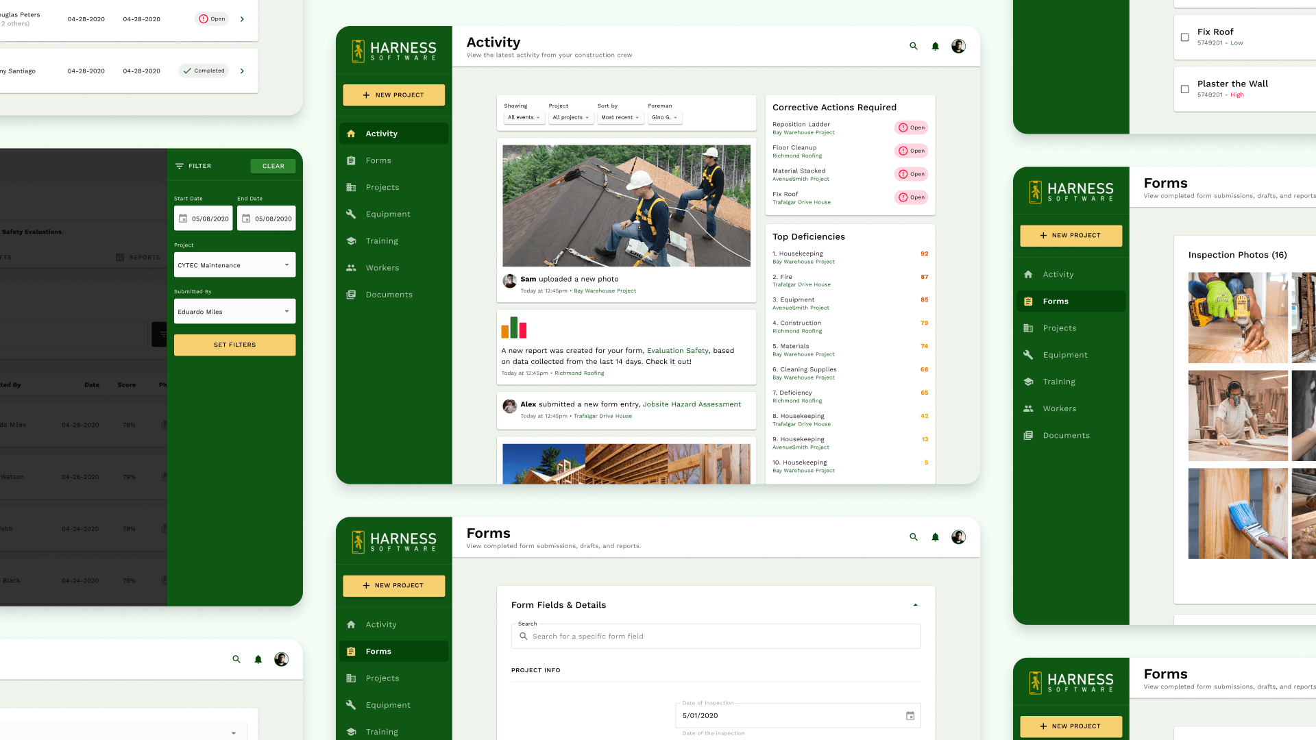 SafetyHQ responsive web and mobile construction safety management interfaces