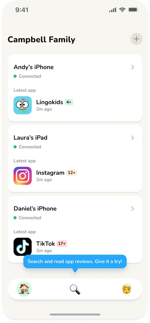 Screenable mobile UI exploration screen