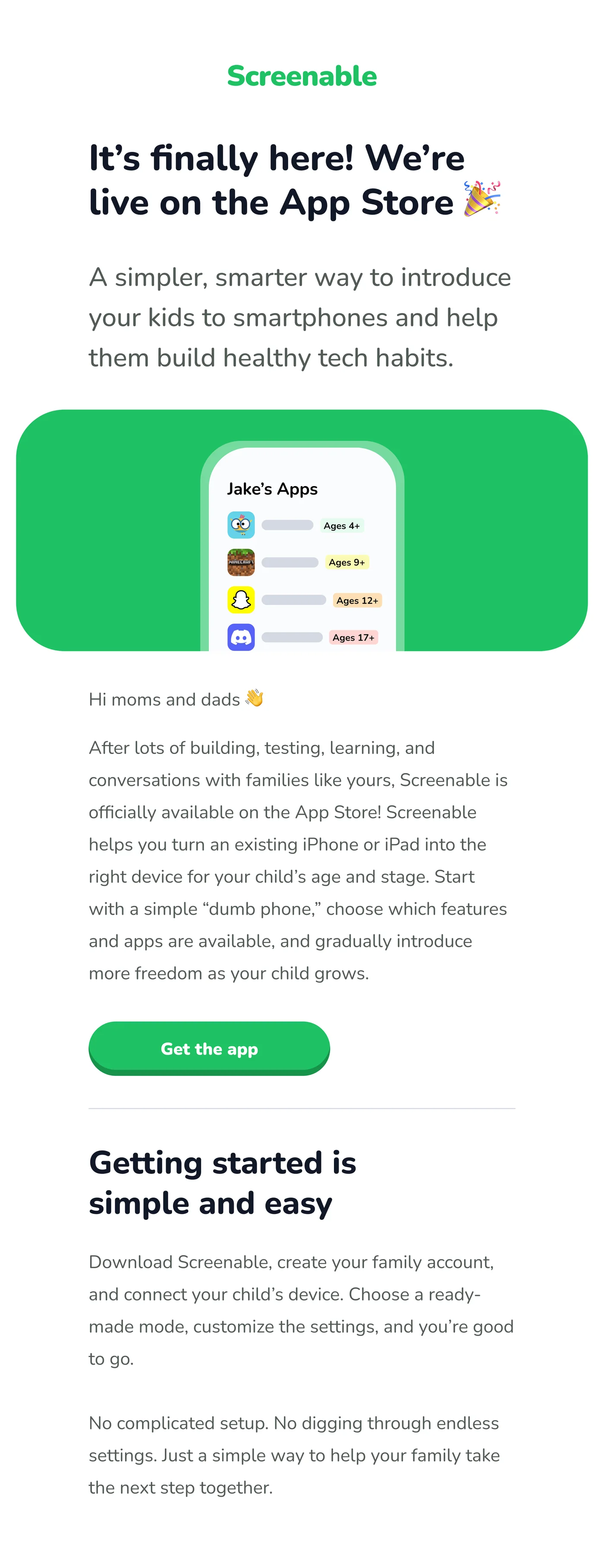 Full-length Screenable desktop email newsletter template
