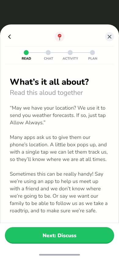 Animated Screenable guidance article with scroll-to-read interaction