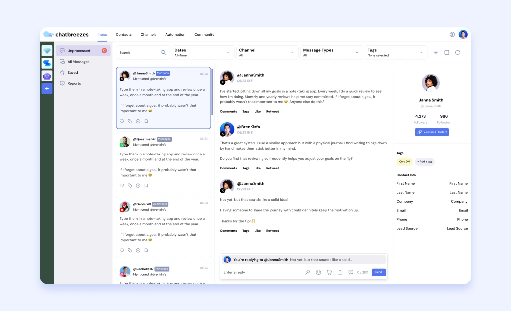 Redesigning the Inbox for an Omnichannel Messaging Platform - after redesign