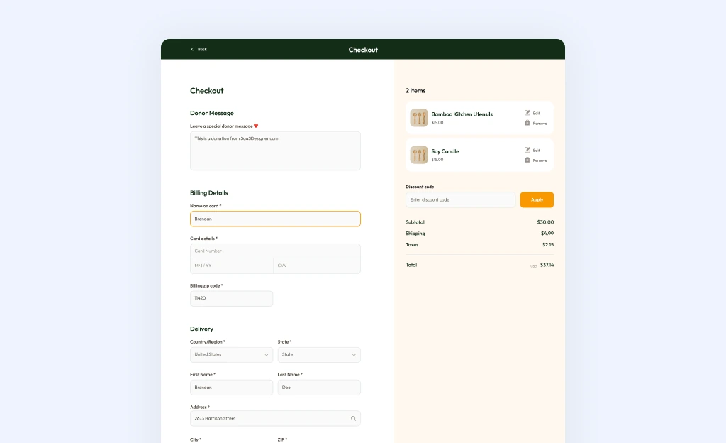 Enhancing the UX/UI for Charitable eCommerce - after redesign