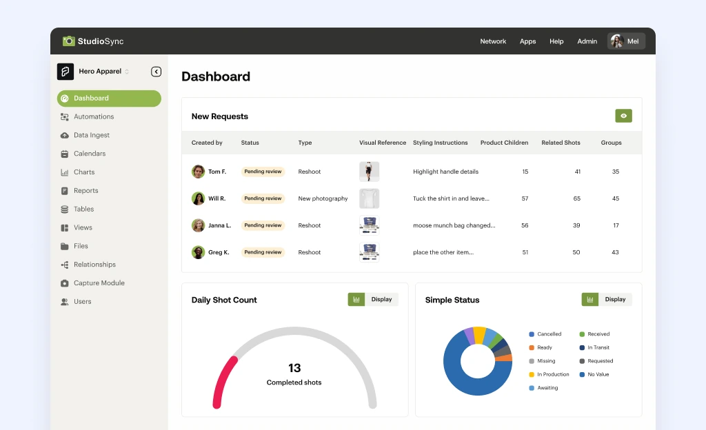 UI Design Refresh for a Studio Platform SaaS to Improve User Experience - after redesign