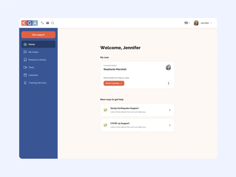 Web app interface mockup