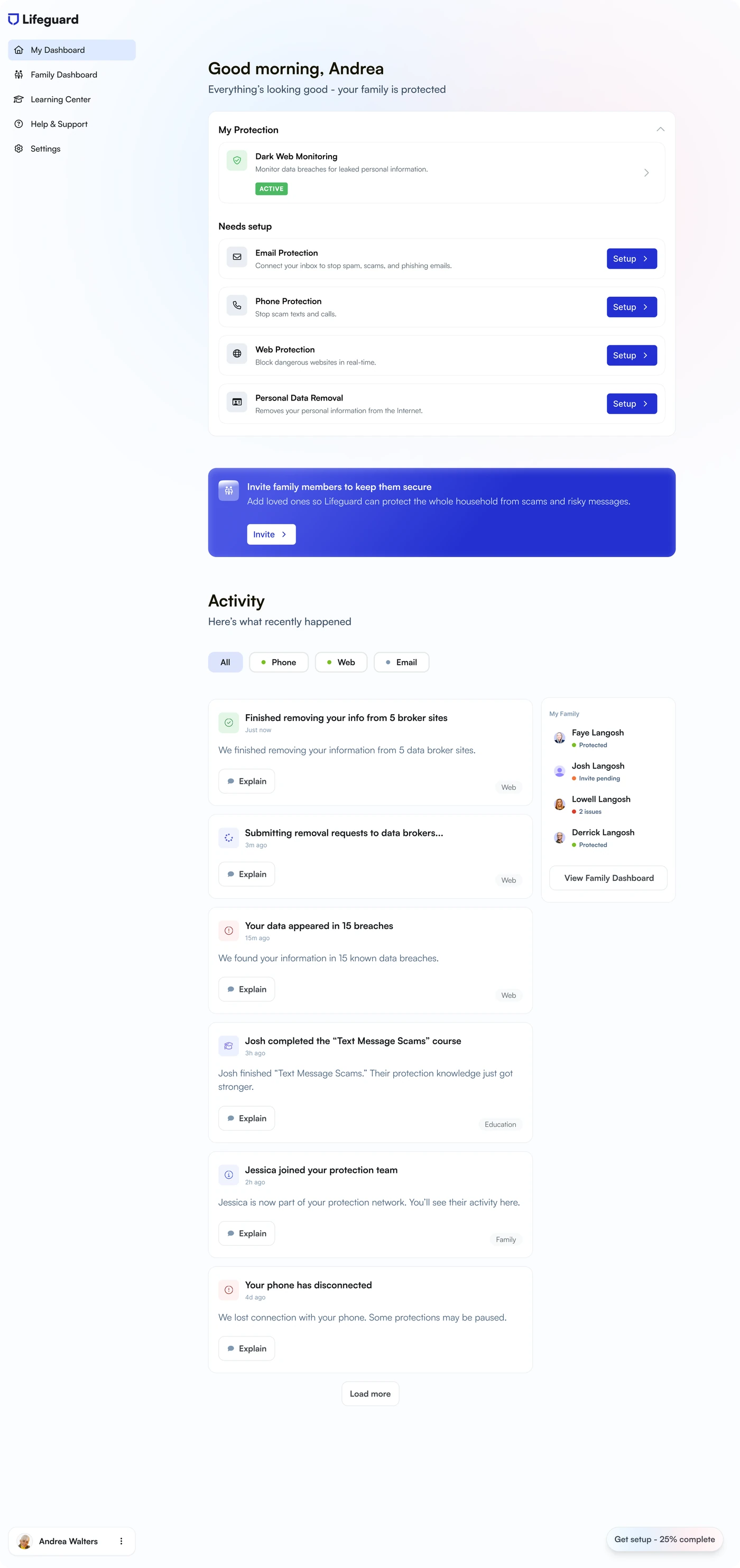 Lifeguard Web Dashboard